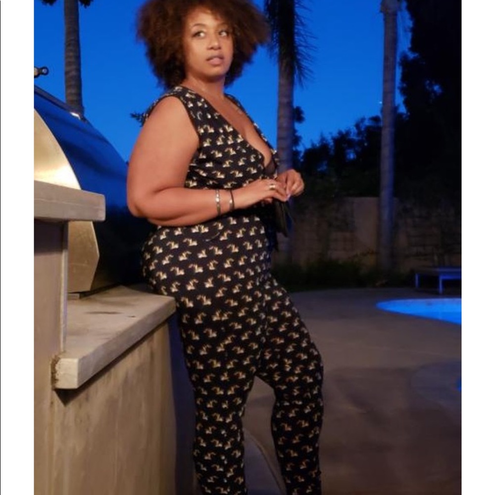 Navy Printed Jumpsuit - Picture 8 of 8